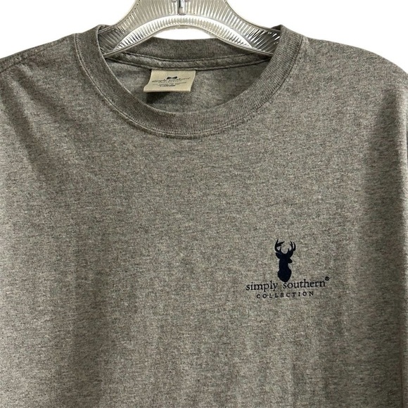Simply Southern Unisex Graphic Long Sleeve T-Shirt Gray Size L Hey Deer - Picture 2 of 11
